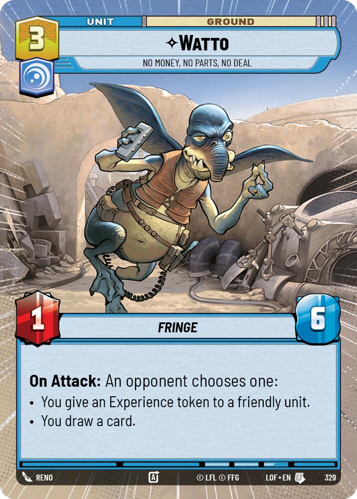Watto - No Money, No Parts, No Deal (329) (Hyperspace) (329) [Legends of the Force] - The Mythic Store | 24h Order Processing