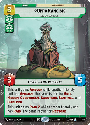Oppo Rancisis - Ancient Councilor (369) (Hyperspace) (369) [Legends of the Force] - The Mythic Store | 24h Order Processing
