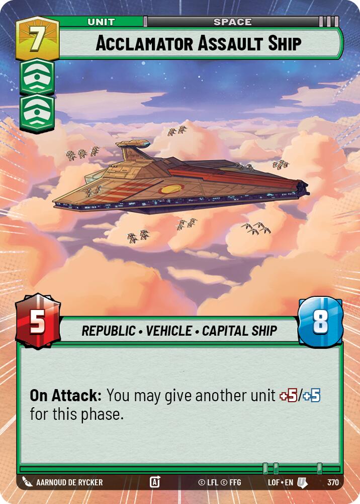 Acclamator Assault Ship (370) (Hyperspace) (370) [Legends of the Force] - The Mythic Store | 24h Order Processing