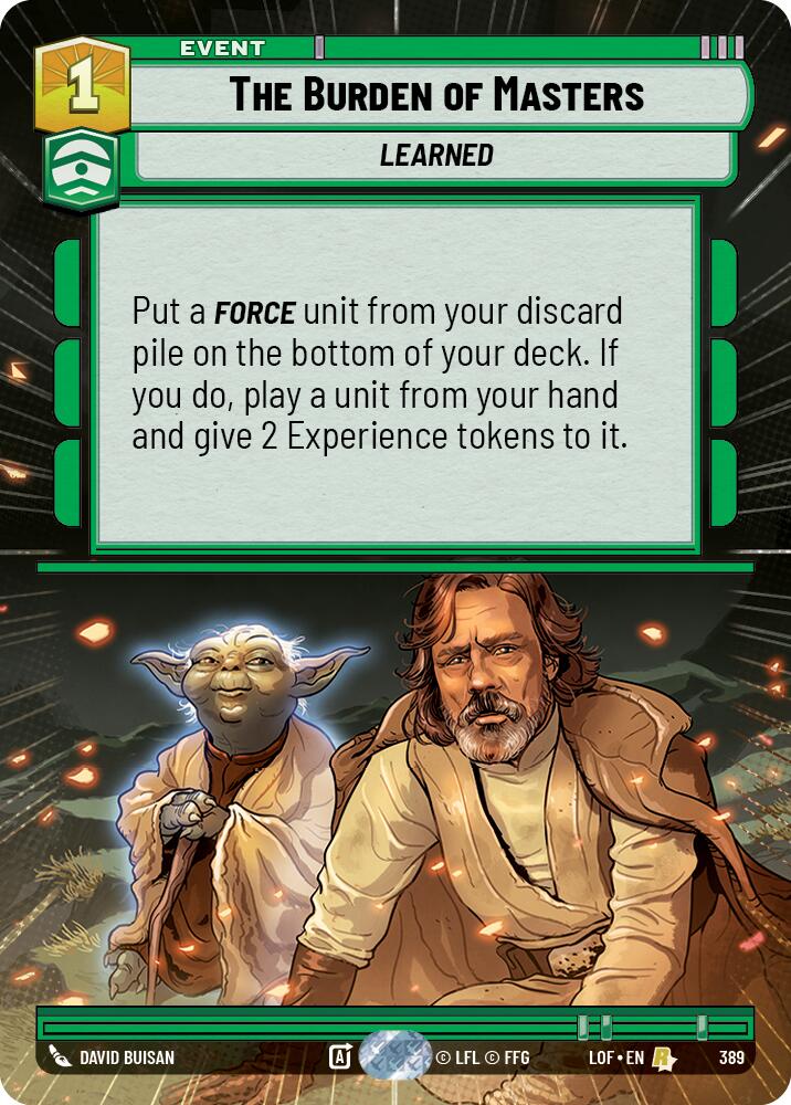 The Burden of Masters (389) (Hyperspace) (389) [Legends of the Force] - The Mythic Store | 24h Order Processing