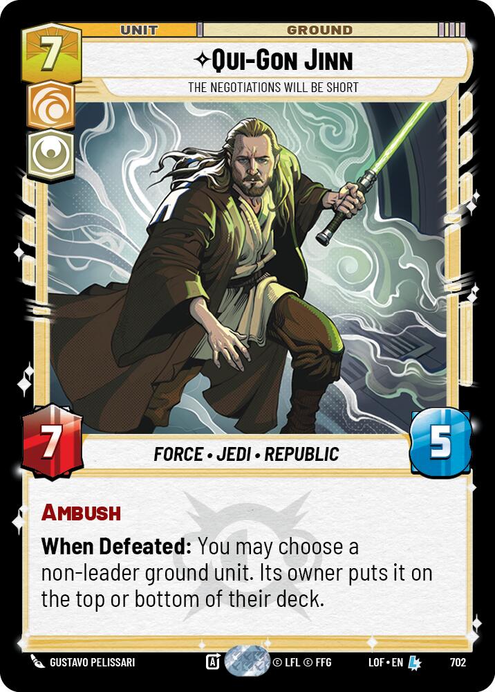 Qui-Gon Jinn - The Negotiations Will Be Short (702) (Foil) (702) [Legends of the Force] - The Mythic Store | 24h Order Processing