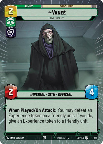 Vanee - I Live to Serve (822) (Hyperspace Foil) (822) [Legends of the Force] - The Mythic Store | 24h Order Processing
