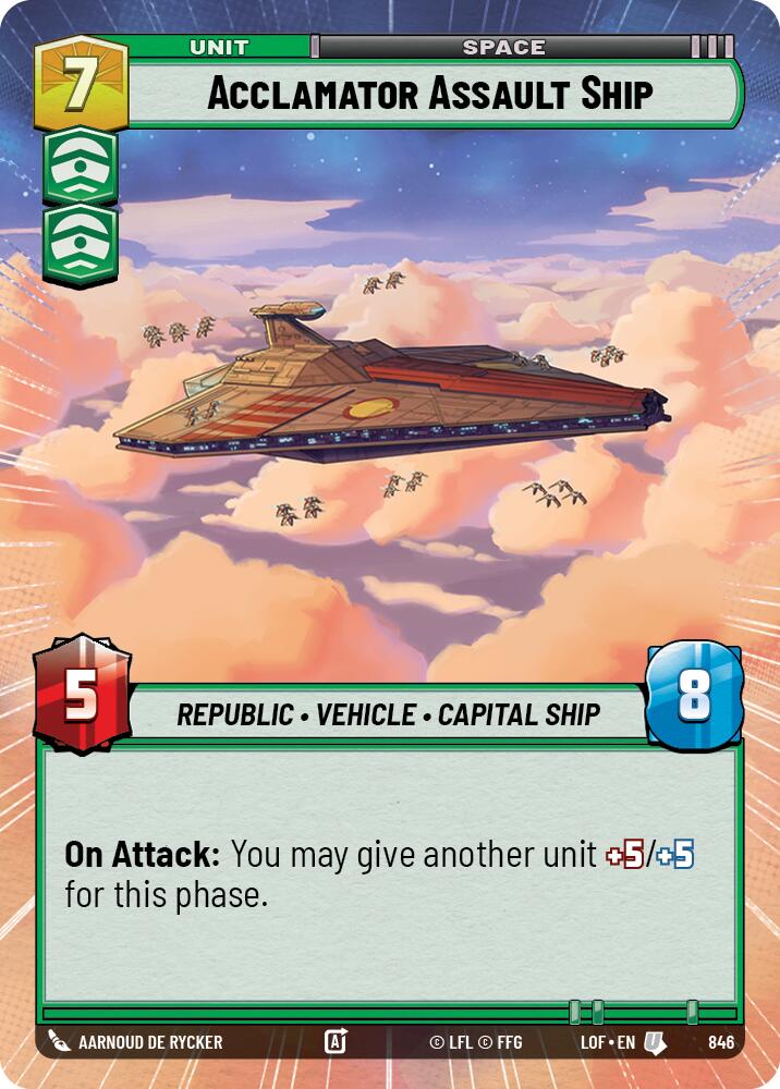 Acclamator Assault Ship (846) (Hyperspace Foil) (846) [Legends of the Force] - The Mythic Store | 24h Order Processing