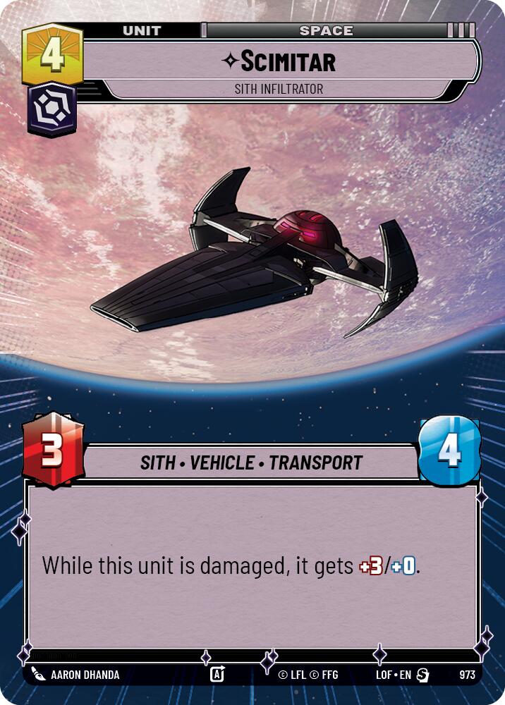 Scimitar - Sith Infiltrator (973) (Hyperspace Foil) (973) [Legends of the Force] - The Mythic Store | 24h Order Processing