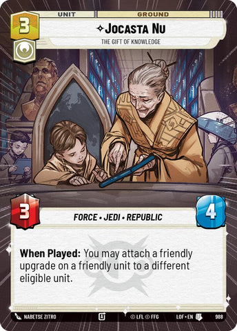 Jocasta Nu - The Gift of Knowledge (988) (Hyperspace Foil) (988) [Legends of the Force] - The Mythic Store | 24h Order Processing