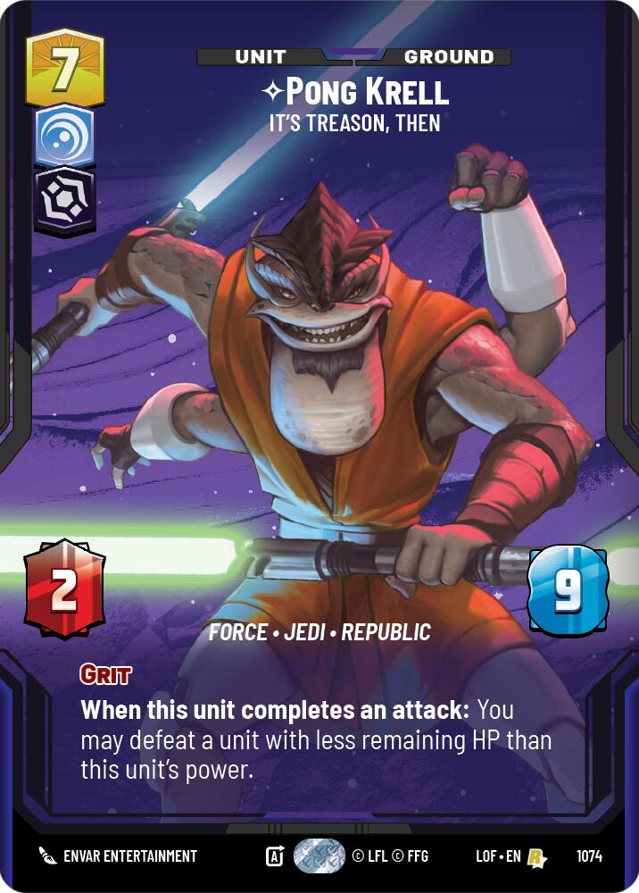 Pong Krell - It's Treason, Then (1074) (Prestige Foil) (1074) [Legends of the Force] - The Mythic Store | 24h Order Processing
