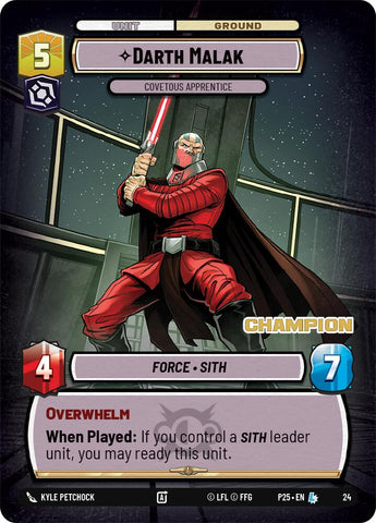 Darth Malak - Covetous Apprentice (Champion) (24) (24) [Organized Play Promos] - The Mythic Store | 24h Order Processing