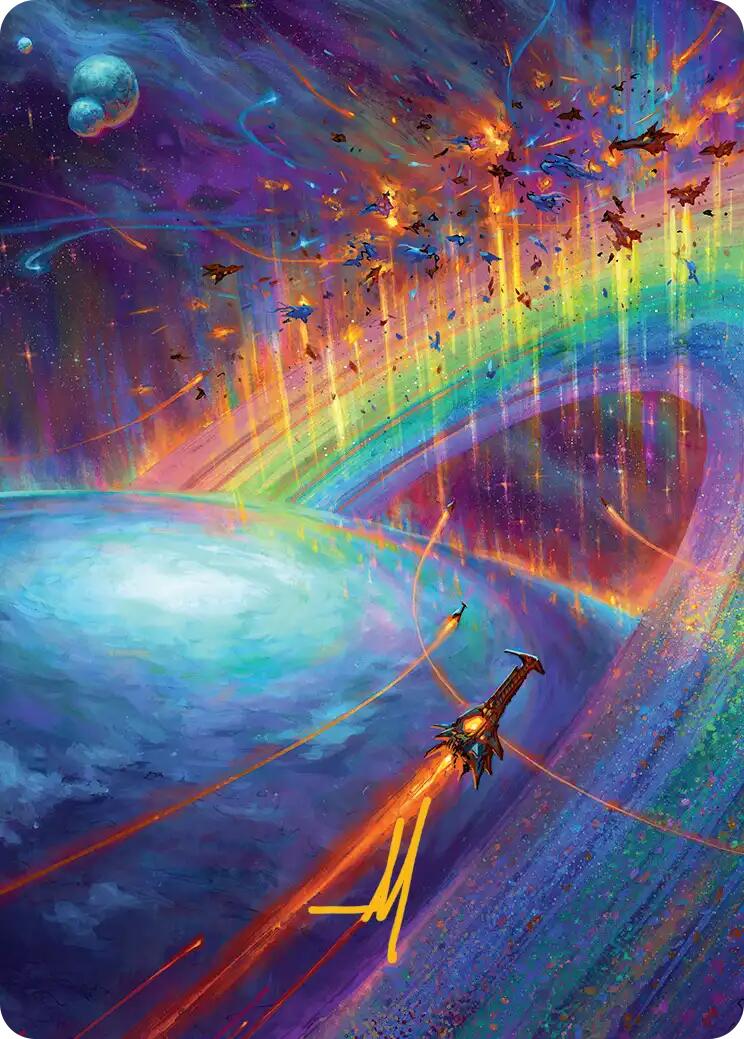 Cascading Cataracts Art Card (43/54) (Gold-Stamped Signature) [Edge of Eternities Art Series] - The Mythic Store | 24h Order Processing