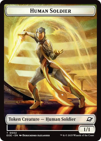 Human Soldier // Lander (0008) Double-Sided Token [Edge of Eternities Tokens] - The Mythic Store | 24h Order Processing