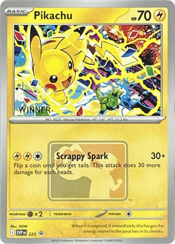Pikachu (225) (World Championship 2025) [Winner] [Scarlet & Violet: Black Star Promos] - The Mythic Store | 24h Order Processing