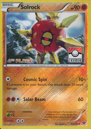 Solrock (64/146) (4th Place League Challenge Promo) [XY: Base Set] - The Mythic Store | 24h Order Processing