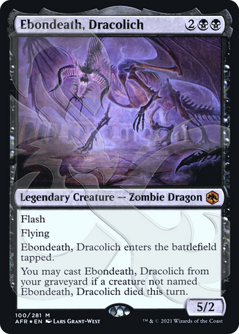 Ebondeath, Dracolich (Ampersand Promo) [Dungeons & Dragons: Adventures in the Forgotten Realms Promos] - The Mythic Store | 24h Order Processing