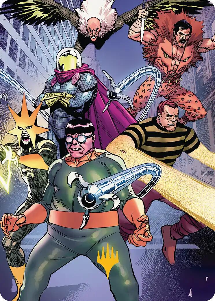 Behold the Sinister Six! Art Card (45/54) (Gold-Stamped Planeswalker Symbol) [Marvel's Spider-Man Art Series] - The Mythic Store | 24h Order Processing