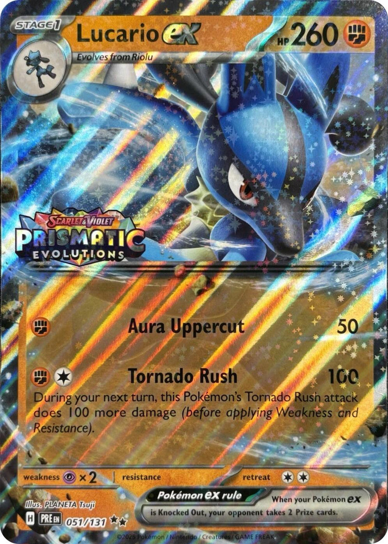 Lucario ex (051/131) (Prismatic Evolutions Stamp) [Miscellaneous Cards] - The Mythic Store | 24h Order Processing