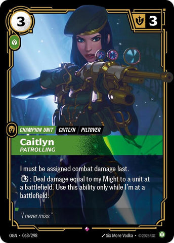 Caitlyn - Patrolling (068/298) [Origins] - The Mythic Store | 24h Order Processing
