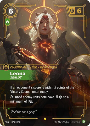 Leona - Zealot (Alternate Art) (079a/298) [Origins] - The Mythic Store | 24h Order Processing