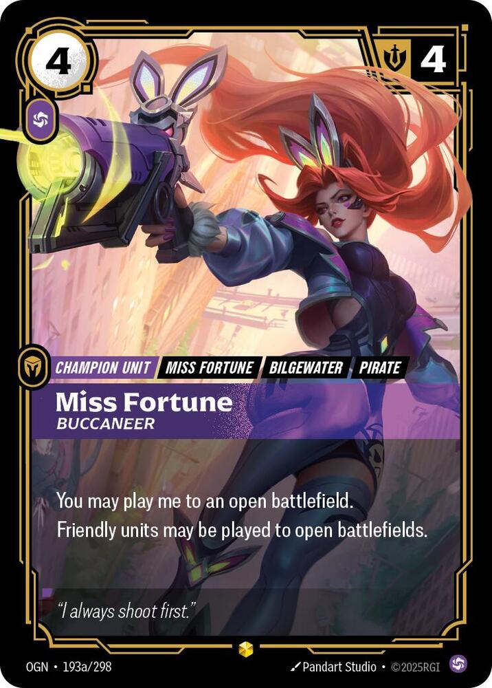 Miss Fortune - Buccaneer (Alternate Art) (193a/298) [Origins] - The Mythic Store | 24h Order Processing