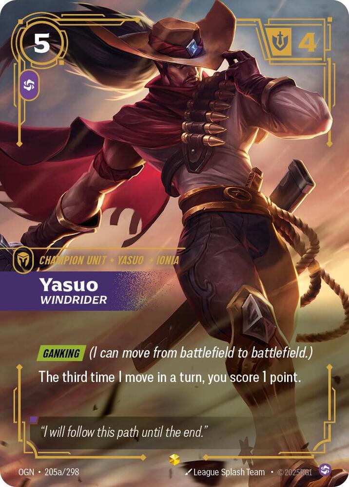 Yasuo - Windrider (Alternate Art) (205a/298) [Origins] - The Mythic Store | 24h Order Processing