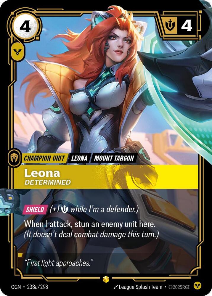 Leona - Determined (Alternate Art) (238a/298) [Origins] - The Mythic Store | 24h Order Processing