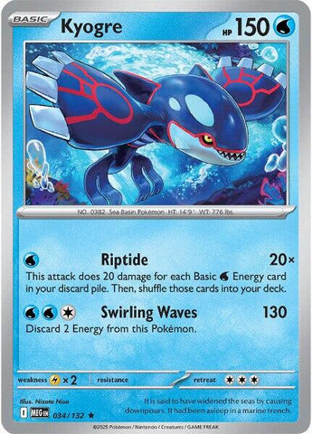 Kyogre (034/132) [Mega Evolution: Base Set] - The Mythic Store | 24h Order Processing