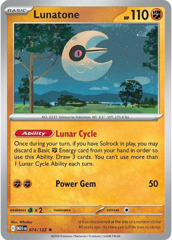 Lunatone (074/132) [Mega Evolution: Base Set] - The Mythic Store | 24h Order Processing