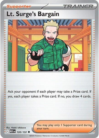 Lt. Surge's Bargain (120/132) [Mega Evolution: Base Set] - The Mythic Store | 24h Order Processing