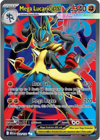 Mega Lucario ex (160/132) [Mega Evolution: Base Set] - The Mythic Store | 24h Order Processing