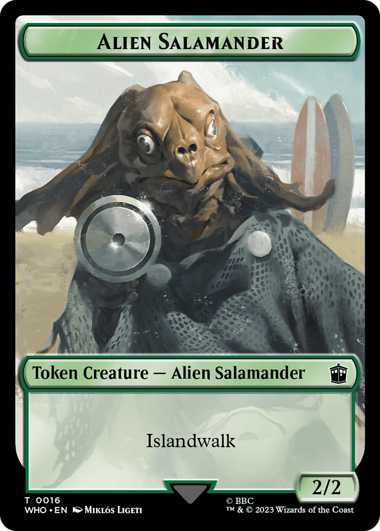 Human (0006) // Alien Salamander Double-Sided Token [Doctor Who Tokens] - The Mythic Store | 24h Order Processing