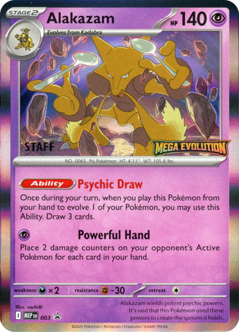 Alakazam (003) (Staff) [Mega Evolution Promo] - The Mythic Store | 24h Order Processing