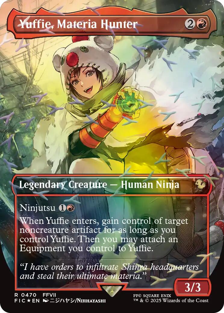 Yuffie, Materia Hunter (Borderless) (Chocobo Track Foil) [FINAL FANTASY Commander] - The Mythic Store | 24h Order Processing