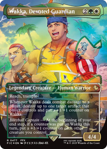 Wakka, Devoted Guardian (Borderless) (Chocobo Track Foil) [FINAL FANTASY Commander] - The Mythic Store | 24h Order Processing