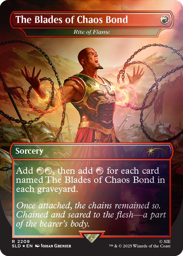 The Blades of Chaos Bond - Rite of Flame (Rainbow Foil) [Secret Lair Drop Series] - The Mythic Store | 24h Order Processing