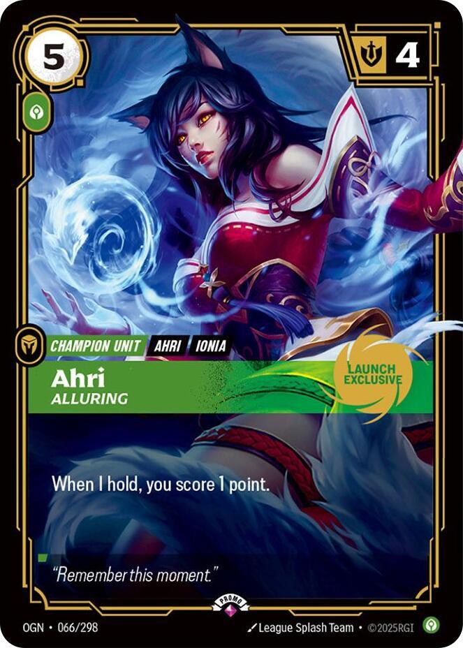 Ahri - Alluring (Launch Exclusive) (066/298) [Riftbound Promotional Cards] - The Mythic Store | 24h Order Processing