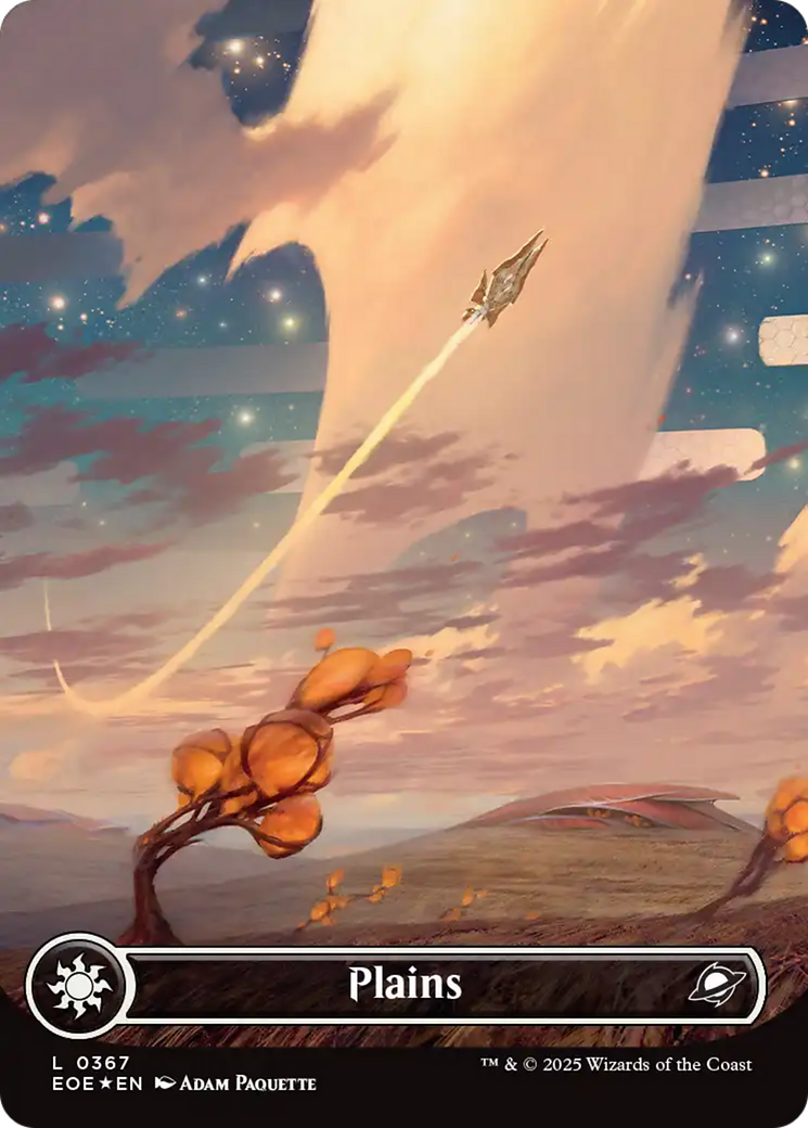 Plains (0367) (Borderless) (Galaxy Foil) [Edge of Eternities] - The Mythic Store | 24h Order Processing