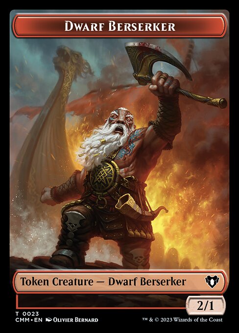 Zombie (0019) // Dwarf Berserker Double-Sided Token [Commander Masters Tokens] - The Mythic Store | 24h Order Processing