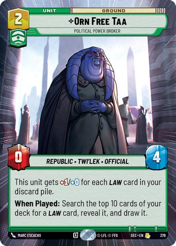 Orn Free Taa - Political Power Broker (Hyperspace) (376) (376) [Secrets of Power] - The Mythic Store | 24h Order Processing