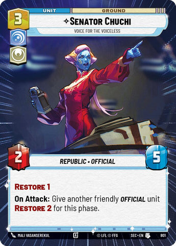 Senator Chuchi - Voice for the Voiceless (Hyperspace Foil) (801) (801) [Secrets of Power] - The Mythic Store | 24h Order Processing