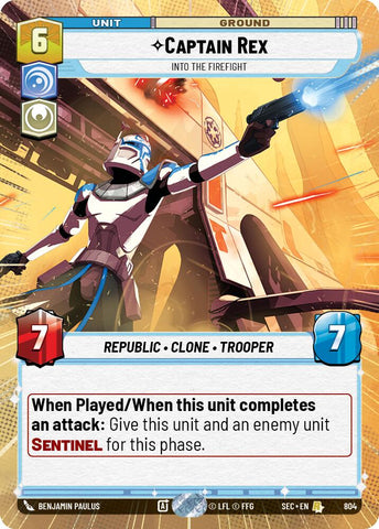 Captain Rex - Into the Firefight (Hyperspace Foil) (804) (804) [Secrets of Power] - The Mythic Store | 24h Order Processing