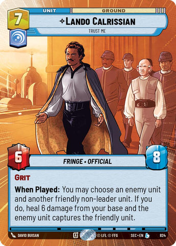 Lando Calrissian - Trust Me (Hyperspace Foil) (824) (824) [Secrets of Power] - The Mythic Store | 24h Order Processing