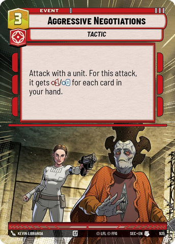 Aggressive Negotiations (935) (Hyperspace Foil) (935) [Secrets of Power] - The Mythic Store | 24h Order Processing