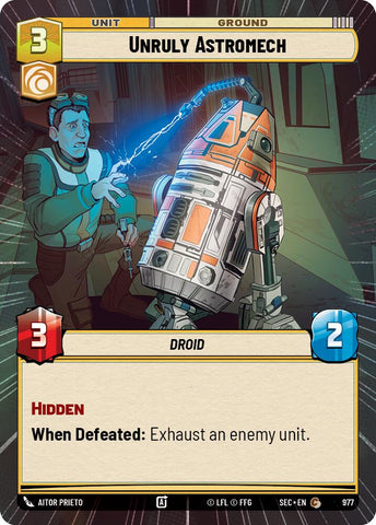 Unruly Astromech (977) (Hyperspace Foil) (977) [Secrets of Power] - The Mythic Store | 24h Order Processing