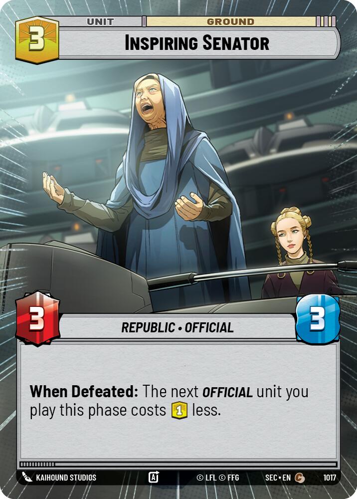 Inspiring Senator (1017) (Hyperspace Foil) (1017) [Secrets of Power] - The Mythic Store | 24h Order Processing