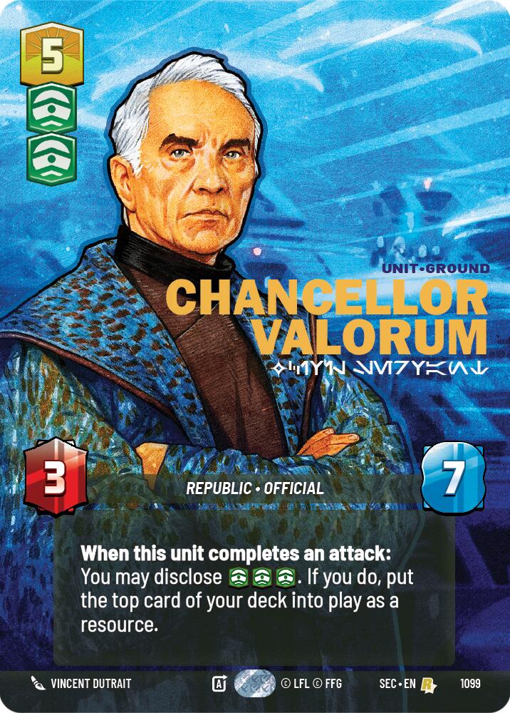 Chancellor Valorum - Civil Servant (Prestige Foil) (1099) (1099) [Secrets of Power] - The Mythic Store | 24h Order Processing