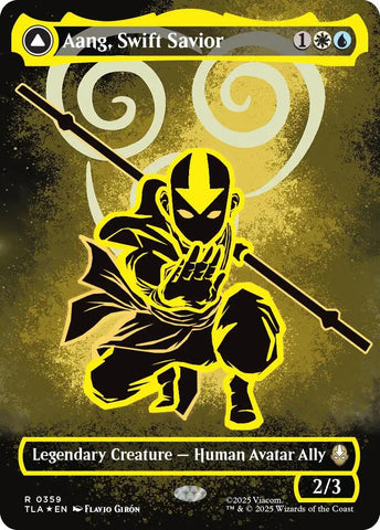 Aang, Swift Savior (Borderless) (Neon Ink Foil) [Avatar: The Last Airbender] - The Mythic Store | 24h Order Processing