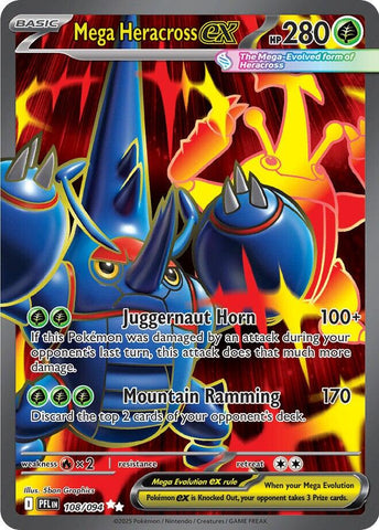 Mega Heracross ex (108/094) [Mega Evolution: Phantasmal Flames] - The Mythic Store | 24h Order Processing