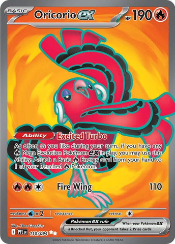 Oricorio ex (110/094) [Mega Evolution: Phantasmal Flames] - The Mythic Store | 24h Order Processing