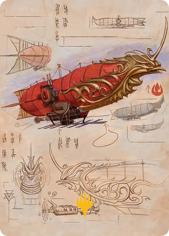 Phoenix Fleet Airship Art Card (Gold-Stamped Planeswalker Symbol) [Avatar: The Last Airbender Art Series] - The Mythic Store | 24h Order Processing
