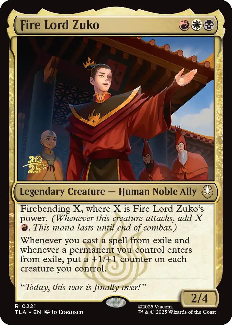 Fire Lord Zuko [Avatar: The Last Airbender Prerelease Cards] - The Mythic Store | 24h Order Processing
