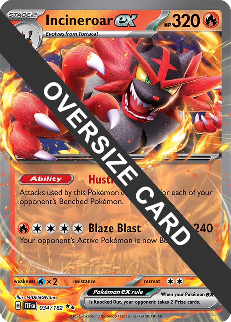 Incineroar ex (034/162) (Jumbo Card) [Scarlet & Violet: Temporal Forces] - The Mythic Store | 24h Order Processing