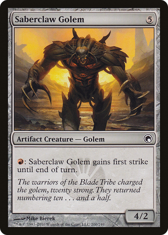 Saberclaw Golem [Scars of Mirrodin] - The Mythic Store | 24h Order Processing
